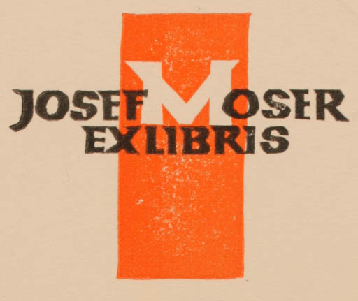 Exlibris by Ottmar Premstaller from Austria for Josef Moser - Text/Writing 