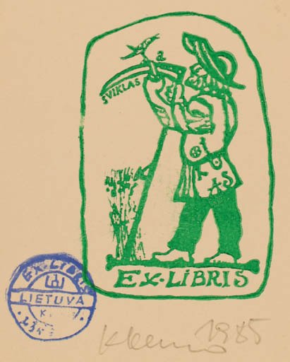 Exlibris by Klemensas Kupriunas from Lithuania for ? ? - Man 
