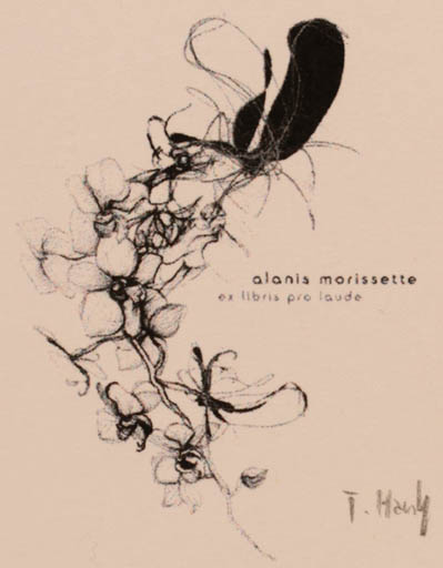 Exlibris by Tomasz Hankus from Poland for ? ? - Flower Flora 