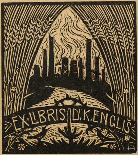 Exlibris by Arnost Hrabal from Czech Republic for Dr. K. Englis - Flora Technology 