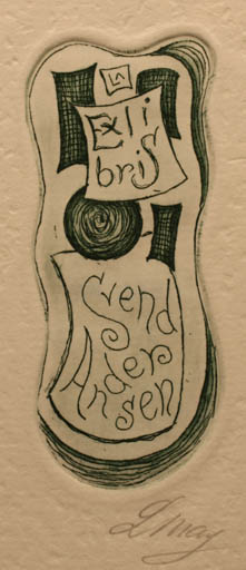 Exlibris by Lorentz May from Denmark for Svend Andersen - Abstract 