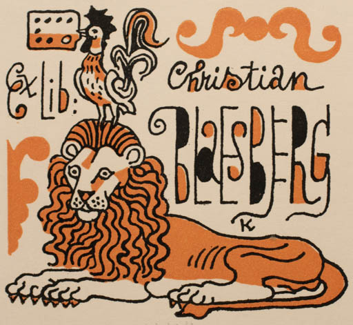 Exlibris by Ladislav J. Kaspar from Czech Republic for Christian Blæsbjerg - Fauna 