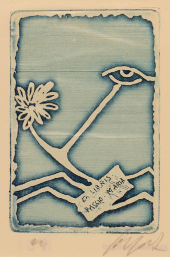 Exlibris by Prof. Ernesto Guffanti from Italy for Maria Pascio - Abstract 