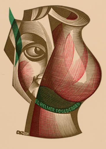 Exlibris by Anatolij Kalaschnikow from Russia for Helmer Fogedgaard - Abstract 