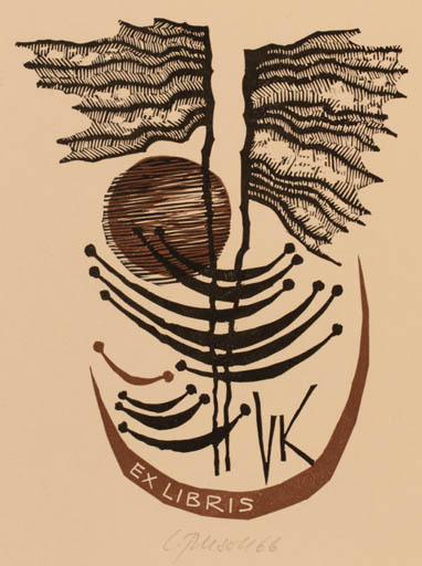 Exlibris by Ladislav Rusek from Czechoslovakia for ? ? - Surrealism 