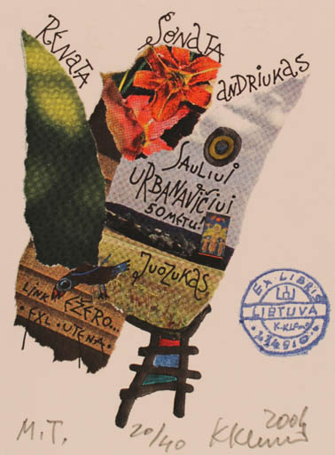 Exlibris by Klemensas Kupriunas from Lithuania for Renata Sonata Andriukas - Abstract 