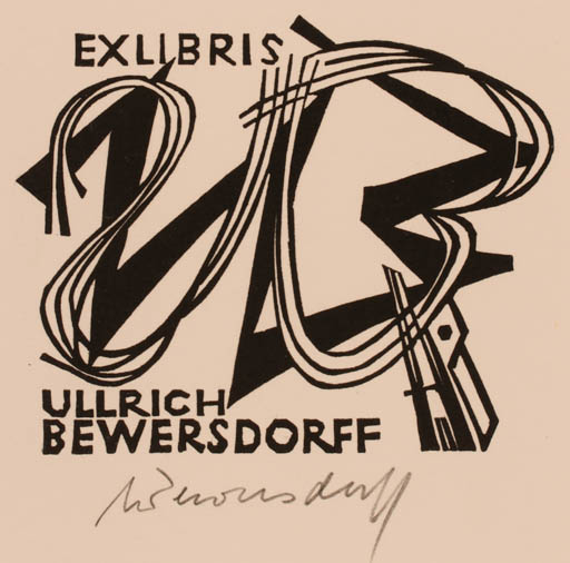 Exlibris by Ullrich Bewersdorff from Germany for Ullrich Bewersdorff - Monogram 