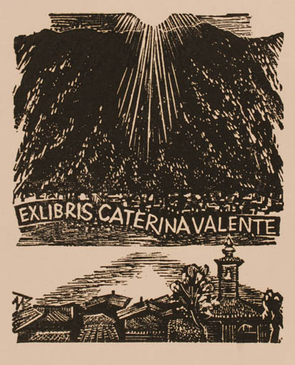 Exlibris by Ullrich Bewersdorff from Germany for Caterina Valente - City Sun 