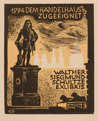 Exlibris by Ullrich Bewersdorff from Germany for Siegmund Siegmund-Schultze - 