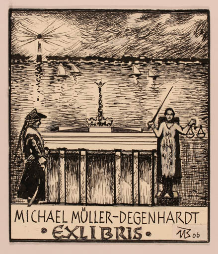 Exlibris by Ullrich Bewersdorff from Germany for Michael Müller-Degenhardt - 