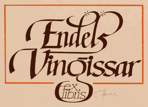 Exlibris by Hannu Paalasmaa from Finland for Endel Vinoissar - Text/Writing 