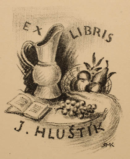 Exlibris by Ruda Kubicek from Czech Republic for J. Hlustik - Book Fruit 