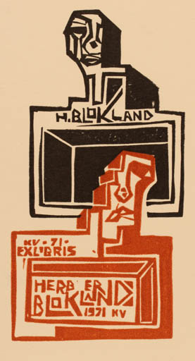 Exlibris by Vincas Kisarauskas from Lithuania for Herber Blokland - Abstract 