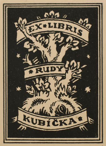 Exlibris by Ruda Kubicek from Czech Republic for Rudy Kubicka - Flora Tree 