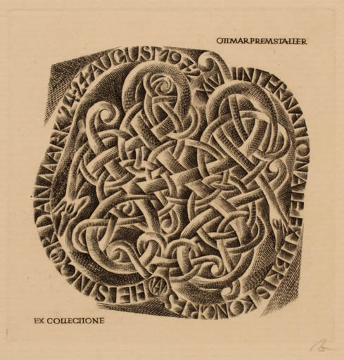 Exlibris by Wojciech Jakubowski from Poland for Ottmar Premstaller - Exlibris Congress Ornament 