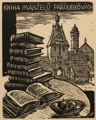 Exlibris by Karel Kunes from Czech Republic for Manzelü Paroubkovych - Architecture Book City 