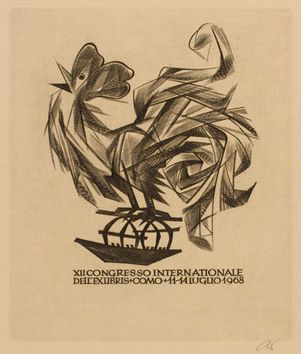 Exlibris by Wojciech Jakubowski from Poland for ? ? - Exlibris Congress Bird 