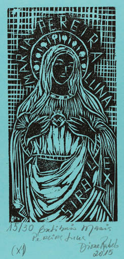 Exlibris by Dione Rabelo from Brazilien for Maria Pereira Luna - Madonna 
