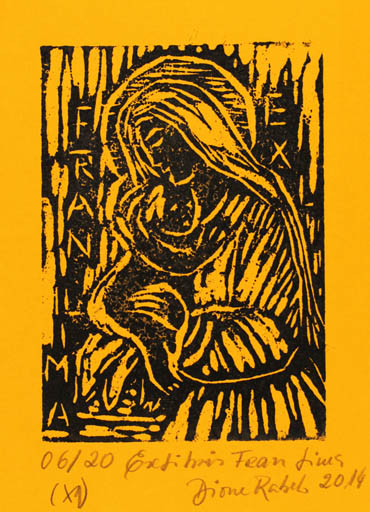 Exlibris by Dione Rabelo from Brazilien for Fran Lima - Madonna 