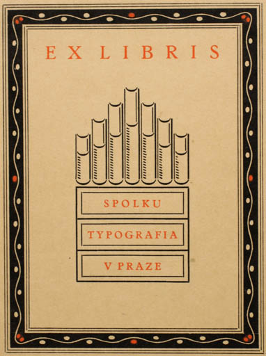 Exlibris by J Mahnig from Czech Republic for ? Spolka Typografia v Praze - Book 
