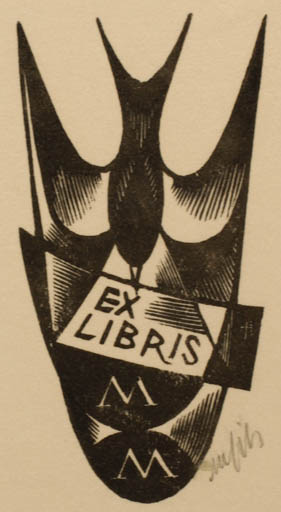 Exlibris by Dr. Otakar Marik from Czech Republic for ? M. M. - Bird 