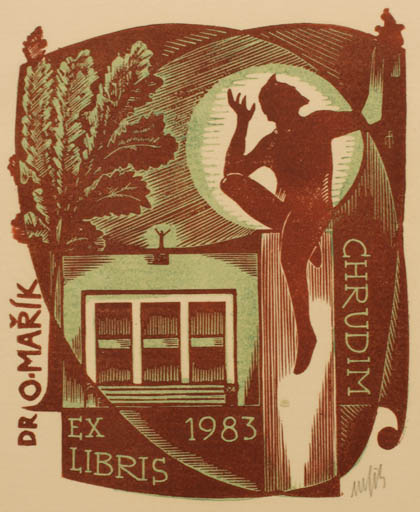 Exlibris by Dr. Otakar Marik from Czech Republic for Dr. Otakar Marik - Flora Man 