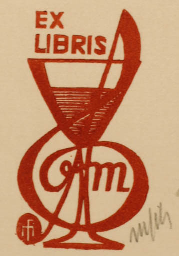 Exlibris by Dr. Otakar Marik from Czech Republic for ? O. M. - Music Wine 