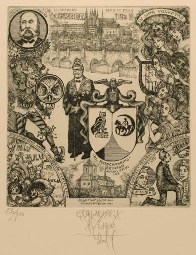 Exlibris by Harry Jürgens from Germany for Christian Krätz - 