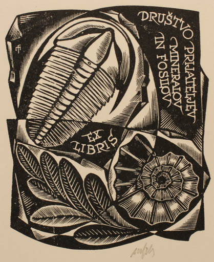 Exlibris by Dr. Otakar Marik from Czech Republic for Drustvo Prijateljev - Fauna 