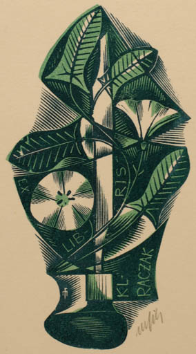 Exlibris by Dr. Otakar Marik from Czech Republic for Klemens Raczak - Flora 