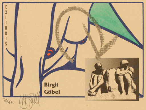 Exlibris by Utz Benkel from Germany for Birgit Göbel-Stiegler - Abstract 