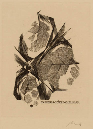 Exlibris by Wojciech Jakubowski from Poland for Jozef Gielniak - Flora 
