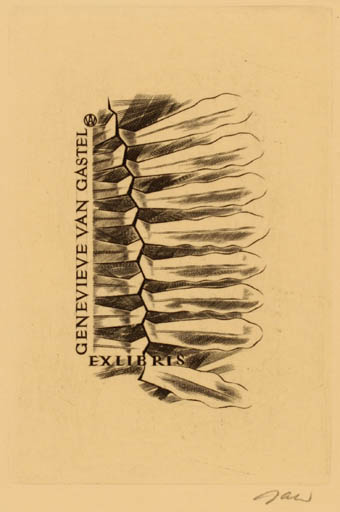 Exlibris by Wojciech Jakubowski from Poland for Genevieve Van Gastel - Abstract 