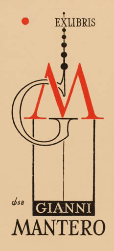 Exlibris by Christian Blæsbjerg from Denmark for Gianni Mantero - 