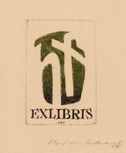 Exlibris by Jörgen Brockdorff-Nielsen from Denmark for Helmer Fogedgaard - Monogram 
