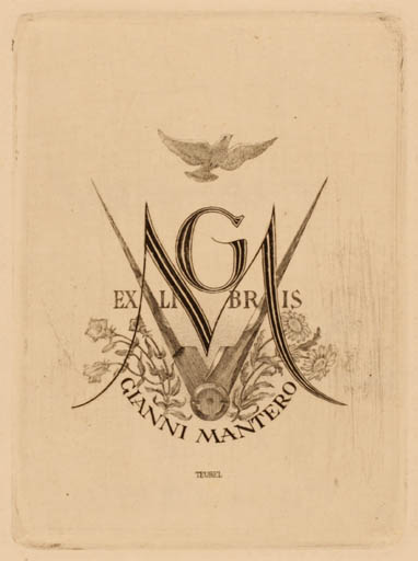 Exlibris by ? Teubel. Friedrich from Austria for Gianni Mantero - Monogram 