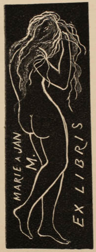 Exlibris by Rastislav Michal from Czech Republic for ? Marie und Jan - Woman Nude 