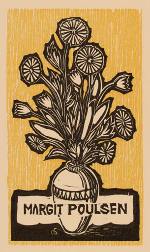Exlibris by Chr. W. Bauditz from Denmark for Margit Poulsen - Flower 