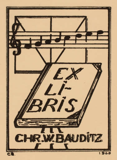 Exlibris by Chr. W. Bauditz from Denmark for Chr. W. Bauditz - Book 