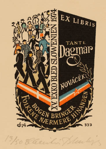 Exlibris by Christian Blæsbjerg from Denmark for Tante Dagmar - Book 