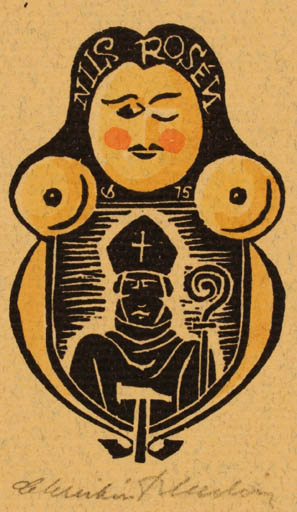 Exlibris by Christian Blæsbjerg from Denmark for Nils Rosén - 