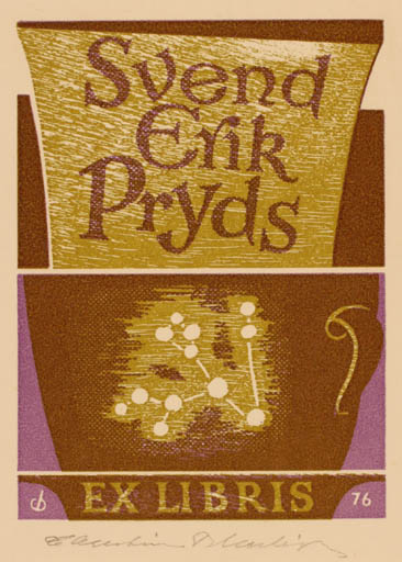 Exlibris by Christian Blæsbjerg from Denmark for Svend Erik Pryds - 