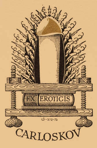 Exlibris by Christian Blæsbjerg from Denmark for Carlo Skov - Erotica Ex Erotica 