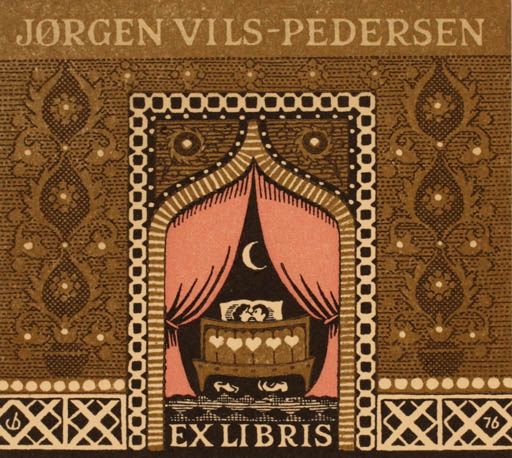 Exlibris by Christian Blæsbjerg from Denmark for Jørgen Vils Pedersen - Oriental Romance 