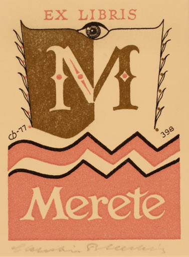 Exlibris by Christian Blæsbjerg from Denmark for ? Merete - 
