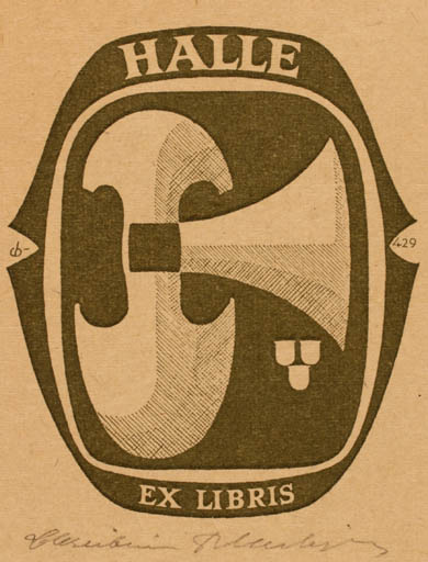 Exlibris by Christian Blæsbjerg from Denmark for ? Halle - 