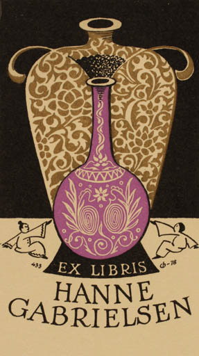 Exlibris by Christian Blæsbjerg from Denmark for Hanne Gabrielsen - 