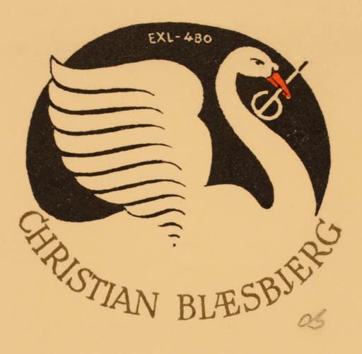 Exlibris by Christian Blæsbjerg from Denmark for Christian Blæsbjerg - Bird 