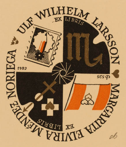 Exlibris by Christian Blæsbjerg from Denmark for Ulf Wilhelm Larsson - 