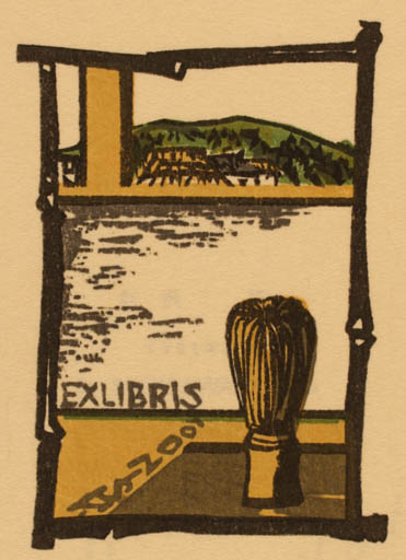 Exlibris by Osamu Sugisawa from Japan for ? ? - Oriental 